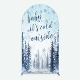 Aperturee Aperturee Winter Snowflake Cold Outside Baby Shower Arch Backdrop
